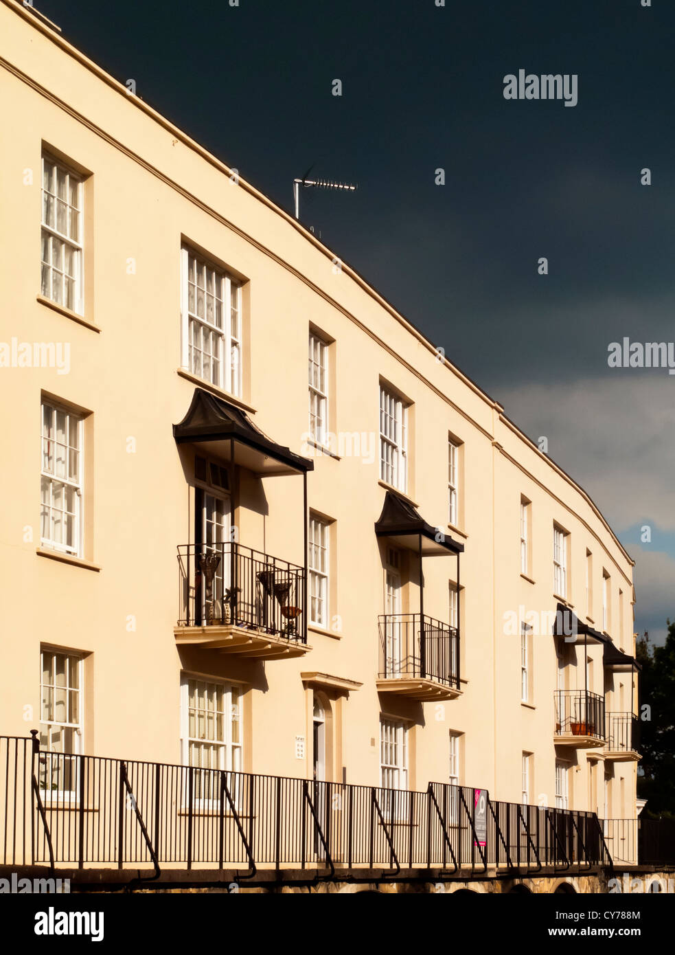 houses and flats with stormy sky in the Clifton suburb of