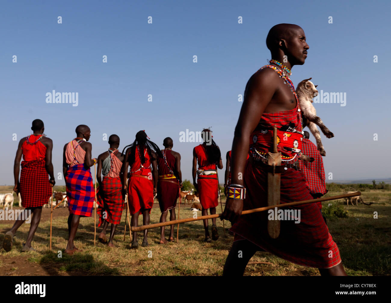 Maasai In Kenya Stock Photo