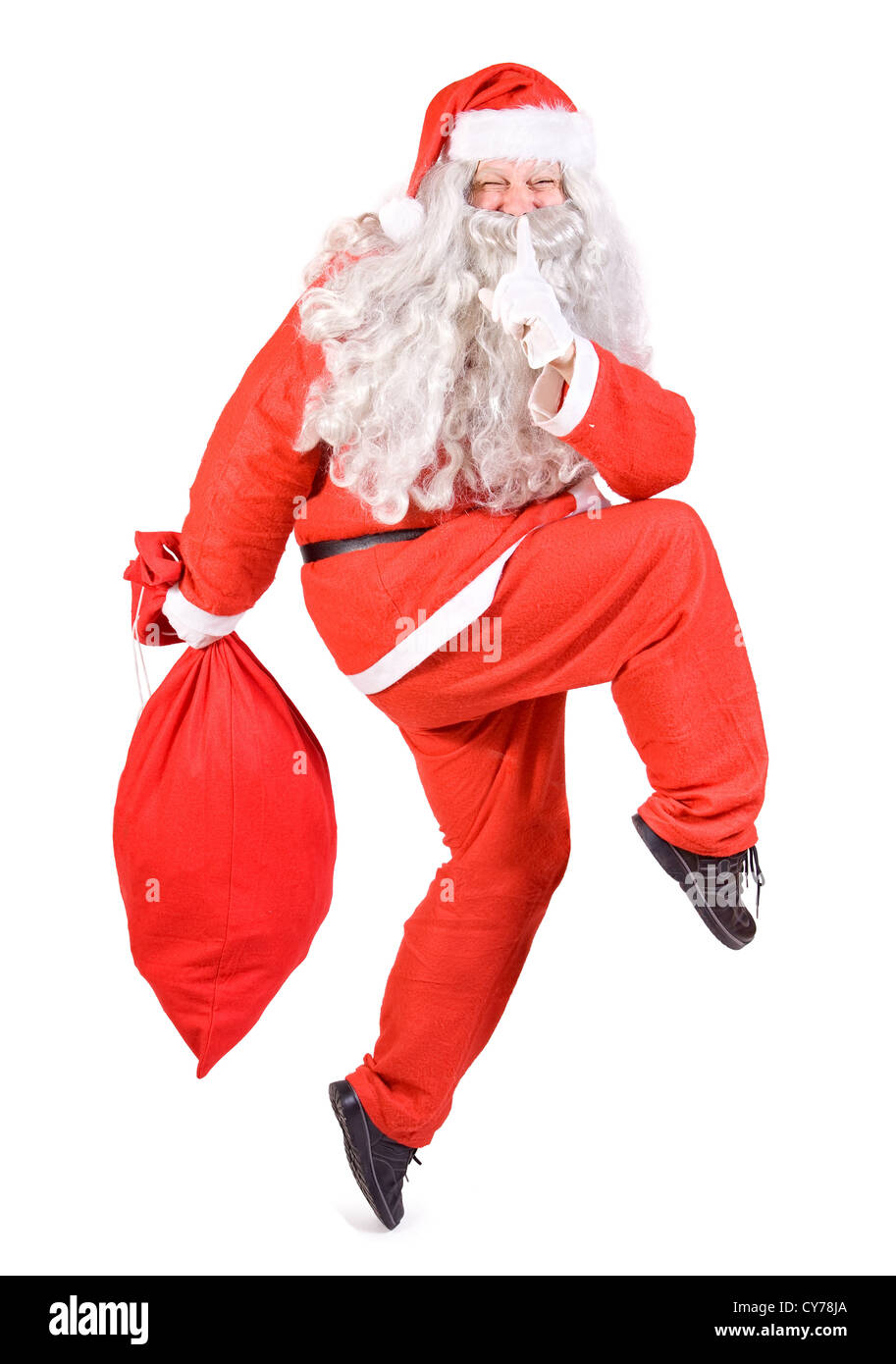 Santa Claus with Christmas bag Stock Photo - Alamy