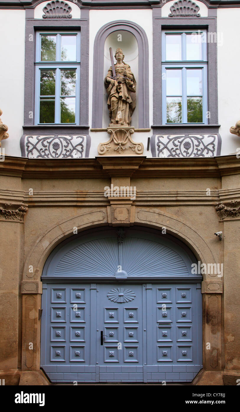 Hungary, Eger, typical architecture, door, Stock Photo