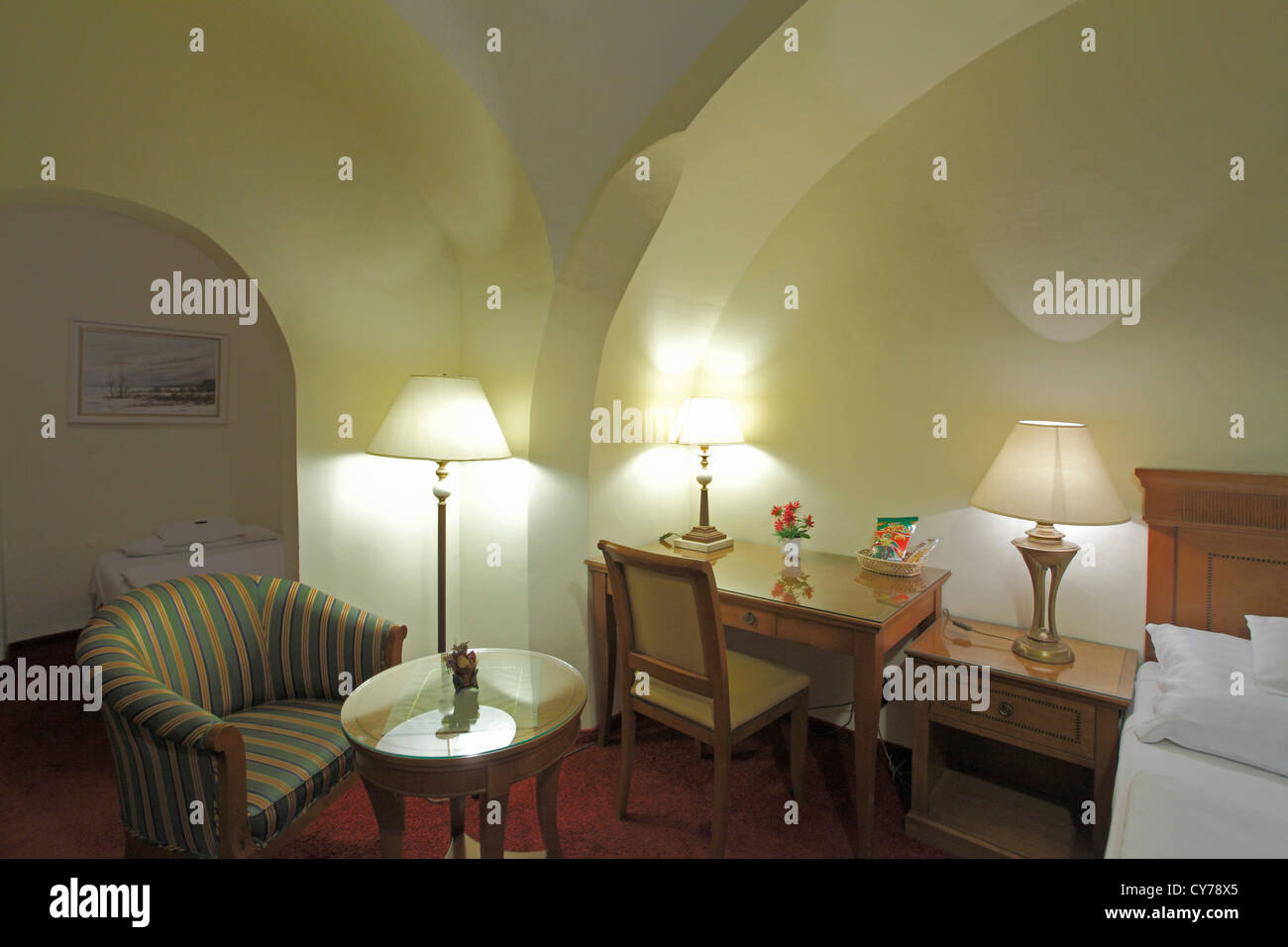 Hungary, Eger, Romantik Hotel, room, Stock Photo