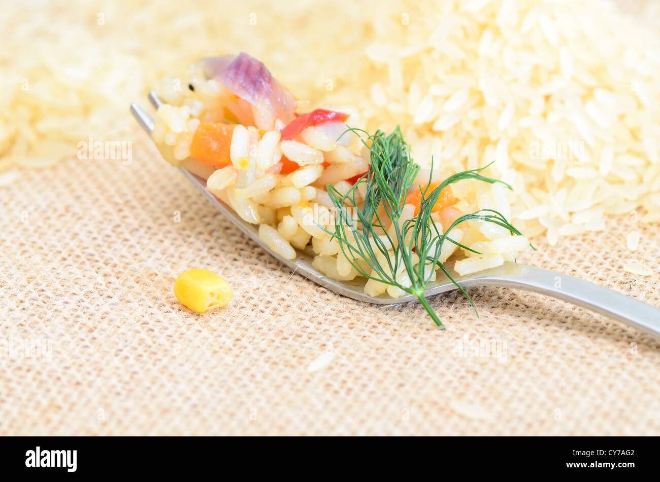 Delicious yellow rice cooked hi-res stock photography and images - Alamy