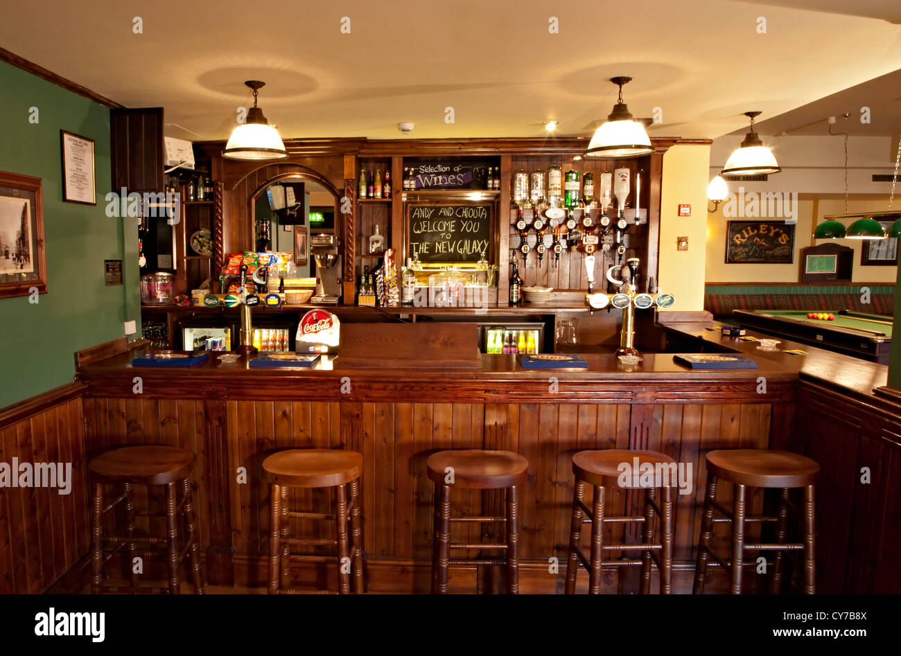 the new galaxy pub bar with beer pubs Stock Photo