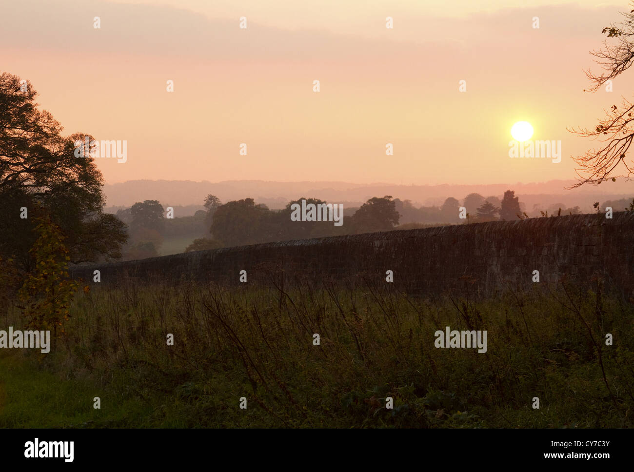 Autumn sunset over Raby Castle Stock Photo - Alamy