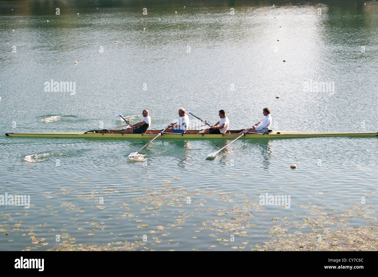 Rowing on Lake Jarun, Zagreb, Croatia Stock Photo