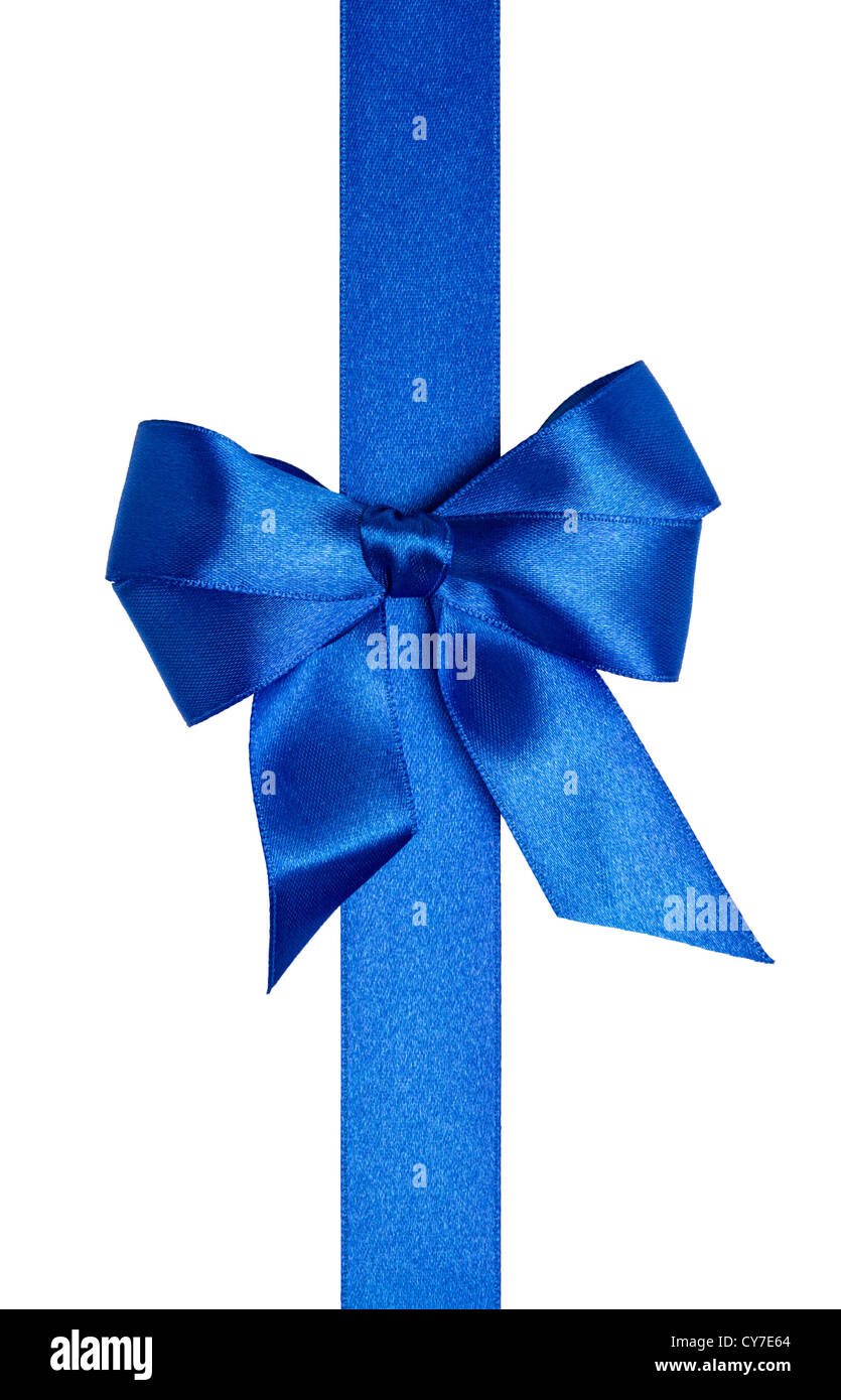 blue ribbon bow isolated on white background Stock Photo - Alamy