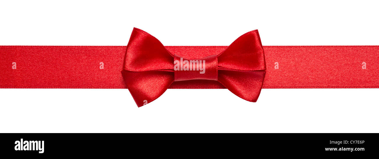 red ribbon bow isolated on white background Stock Photo - Alamy