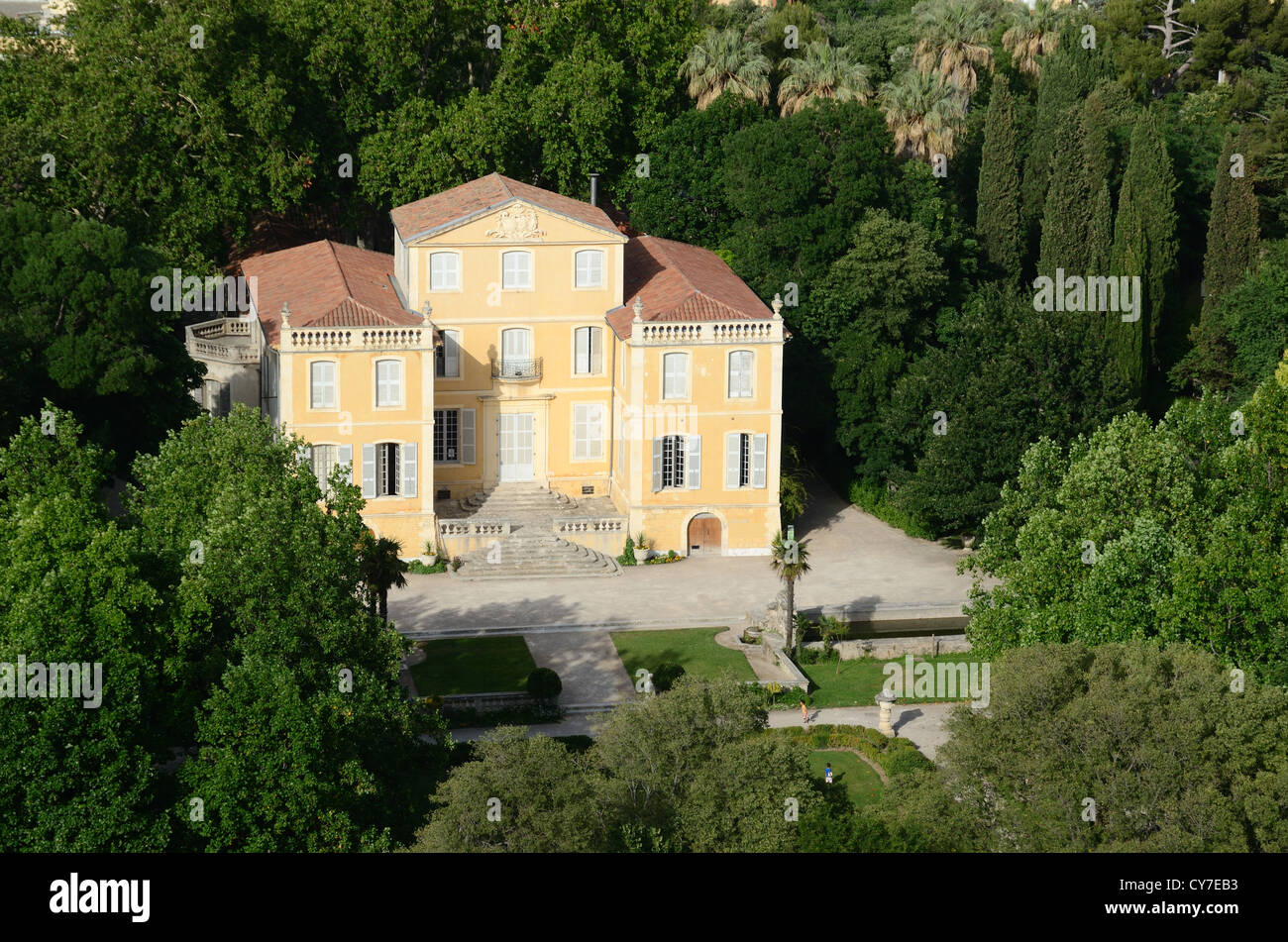 Aerial View of c18th Bastide de la Magalone Park and Garden on Boulevard  Michelet Marseille or Marseilles Provence France Stock Photo - Alamy