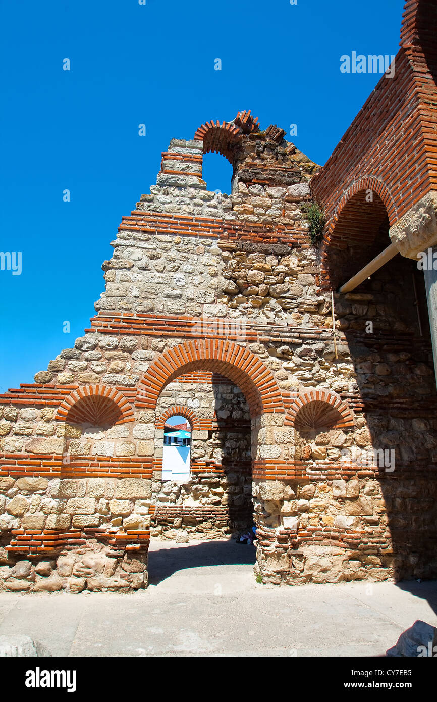 The remains of the church Joana Aliturgetosa (unholy). Bulgaria. Nessebar. Stock Photo