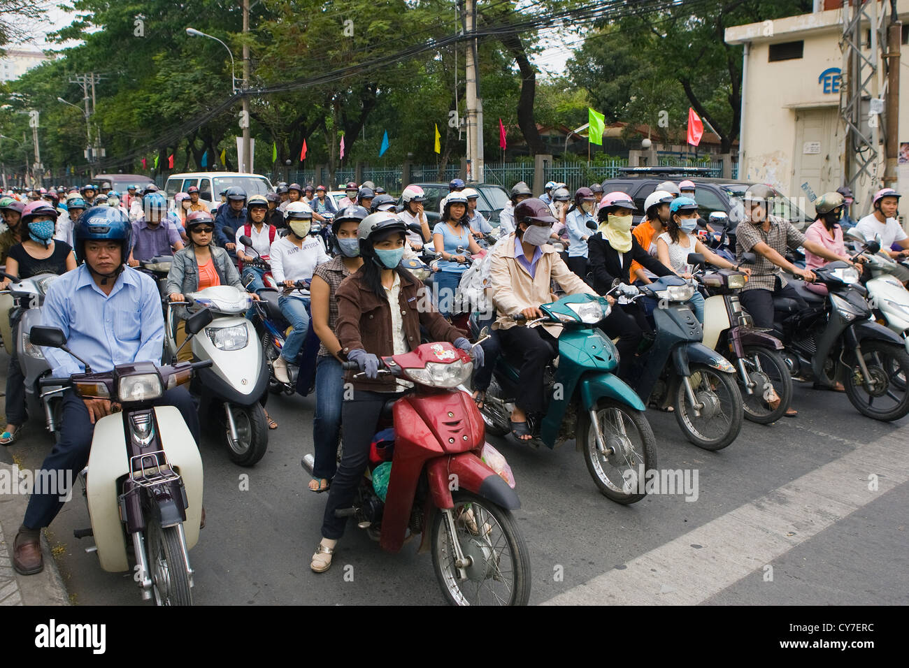 Heavy traffic in Ho Chi Minh City Stock Photo