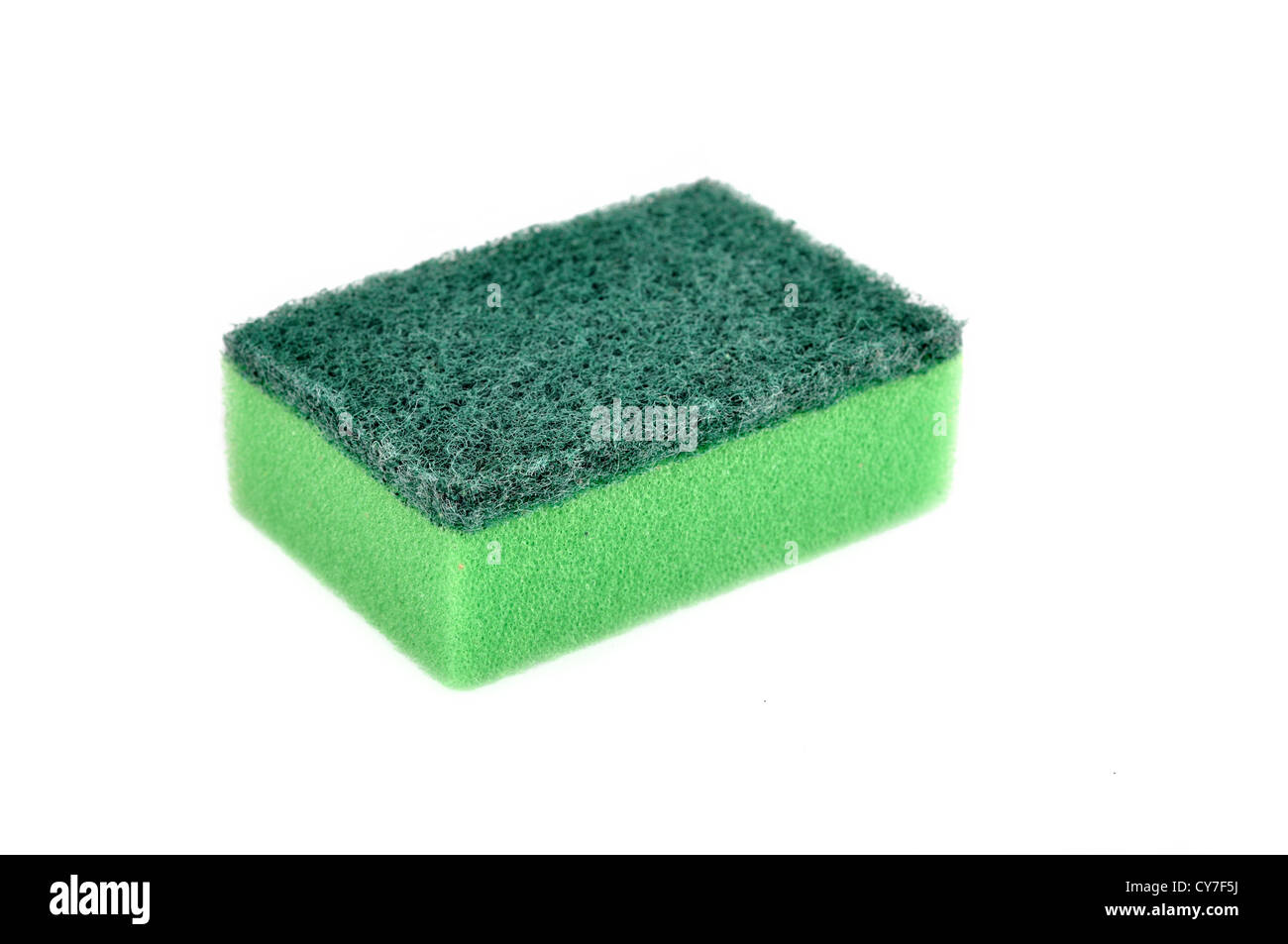 A green sponge dish isolated on white Stock Photo - Alamy