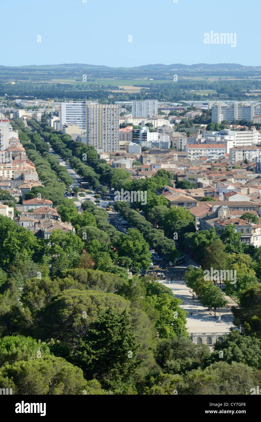 Aerial View of Nimes and Avenue Jean Jaurès Nimes Gard France Stock Photo -  Alamy
