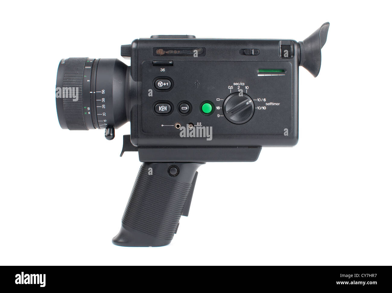 Old antique video camera on white background Stock Photo