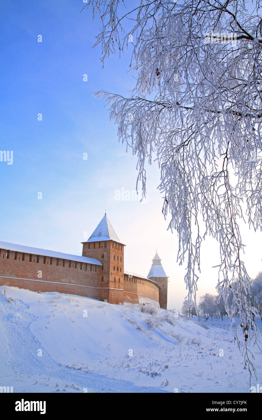 aging fortress on low hill Stock Photo