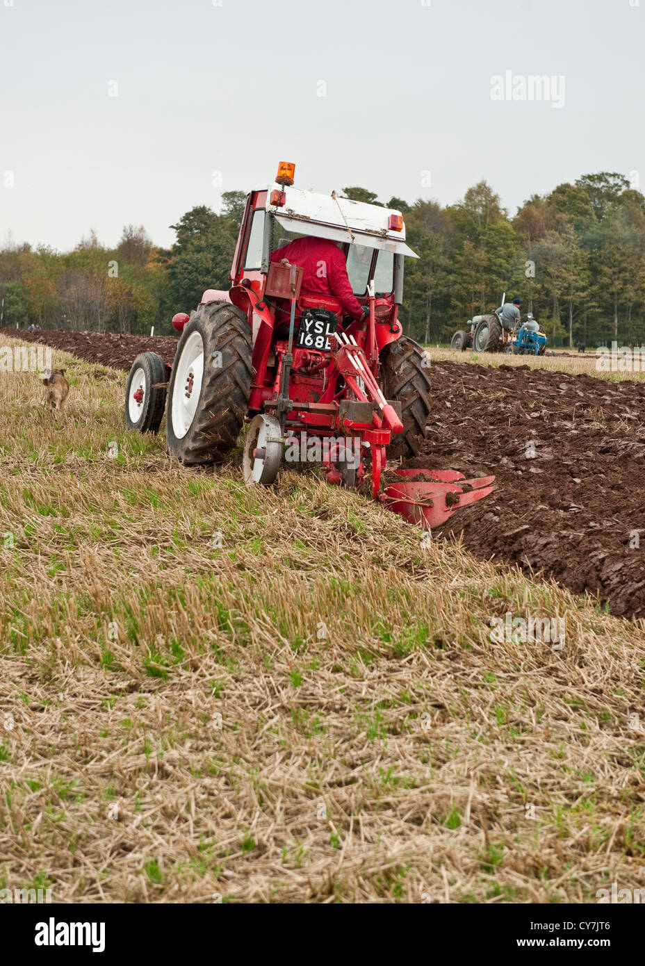 Vintage red McCormick International tractor Stock Photo Alamy