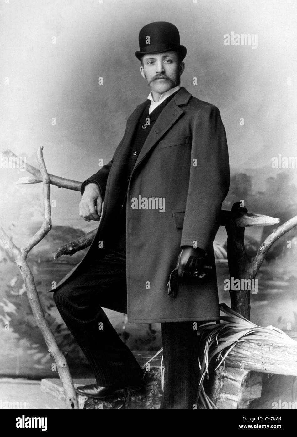 Gentleman Wearing Bowler Hat Chicago Illinois USA Circa 1900