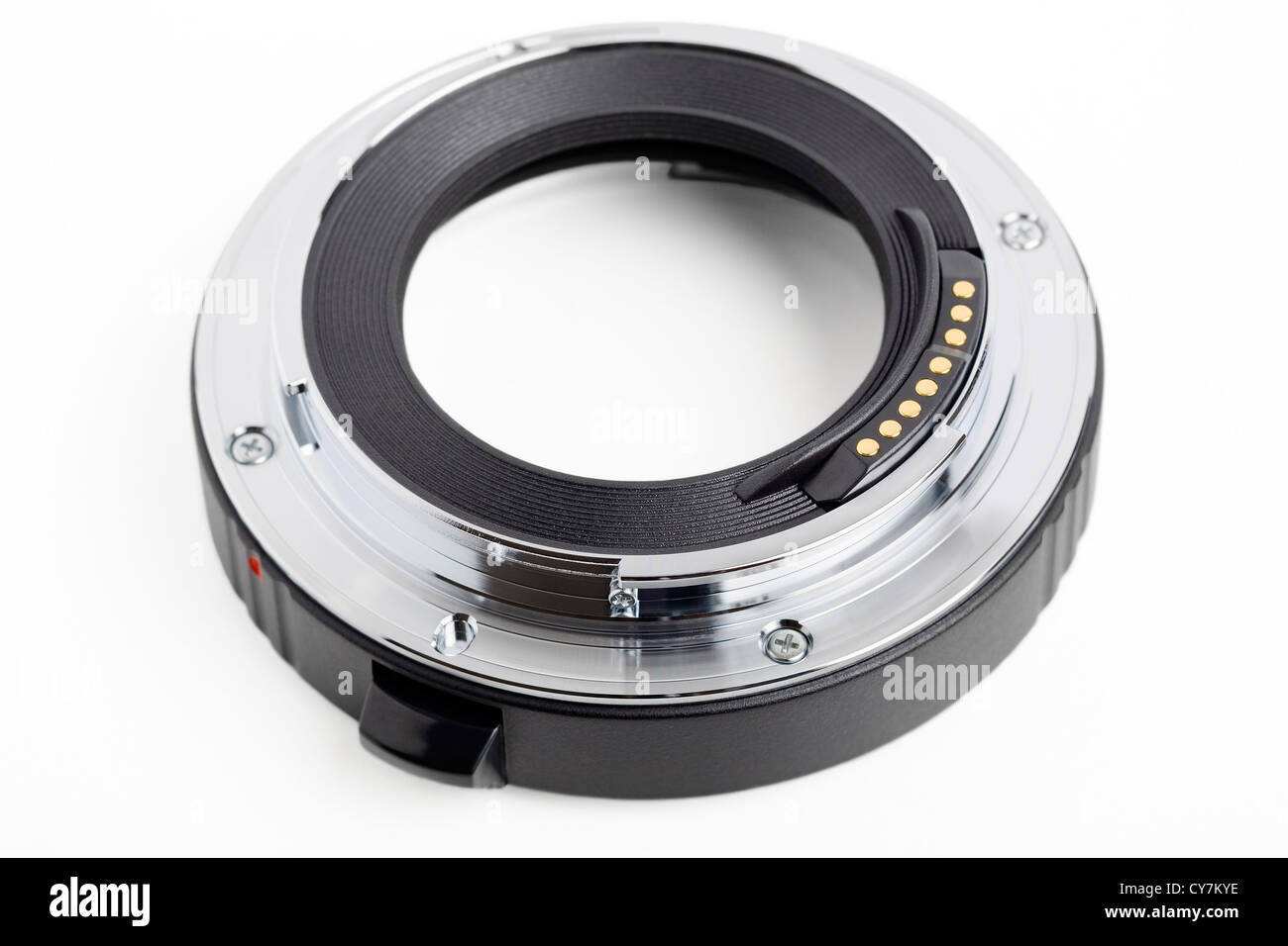 Close up of a macro ring isolated on white with clipping path Stock ...