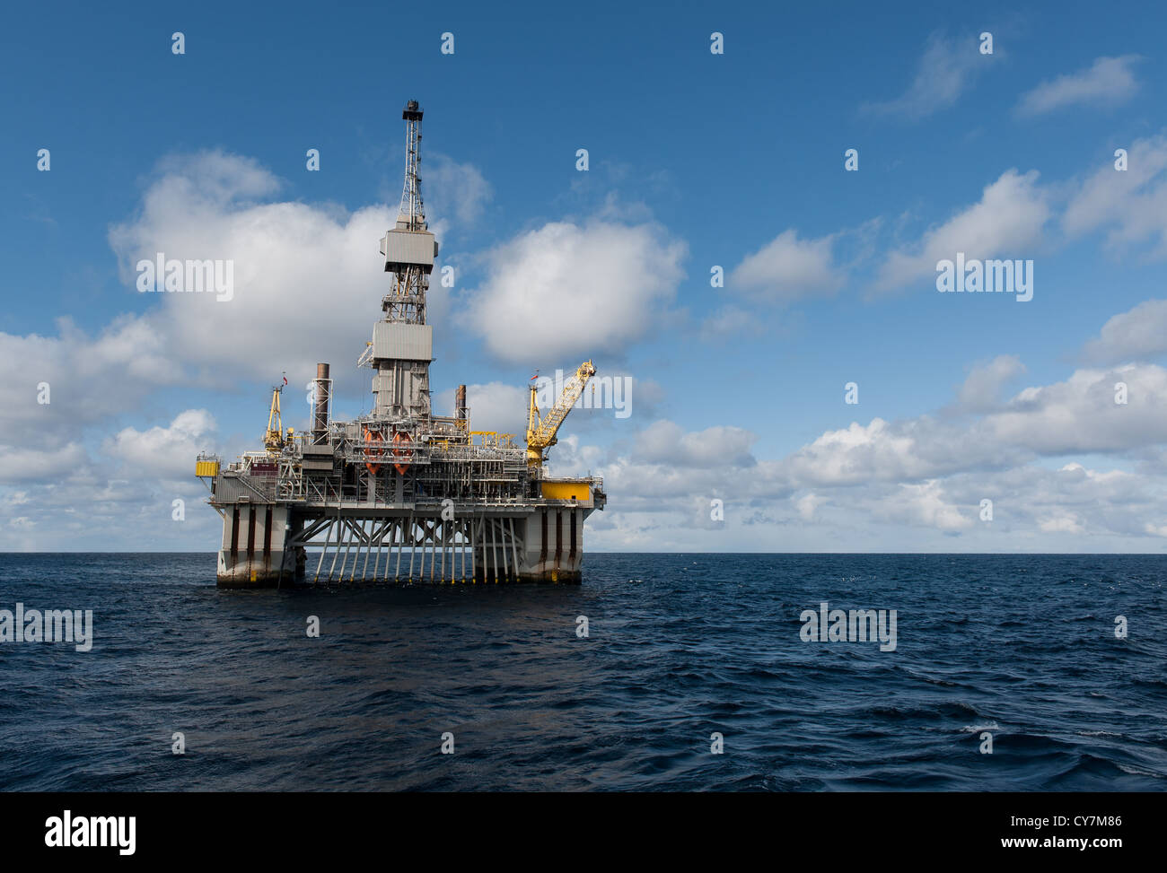 Oil rig in the North Sea Stock Photo
