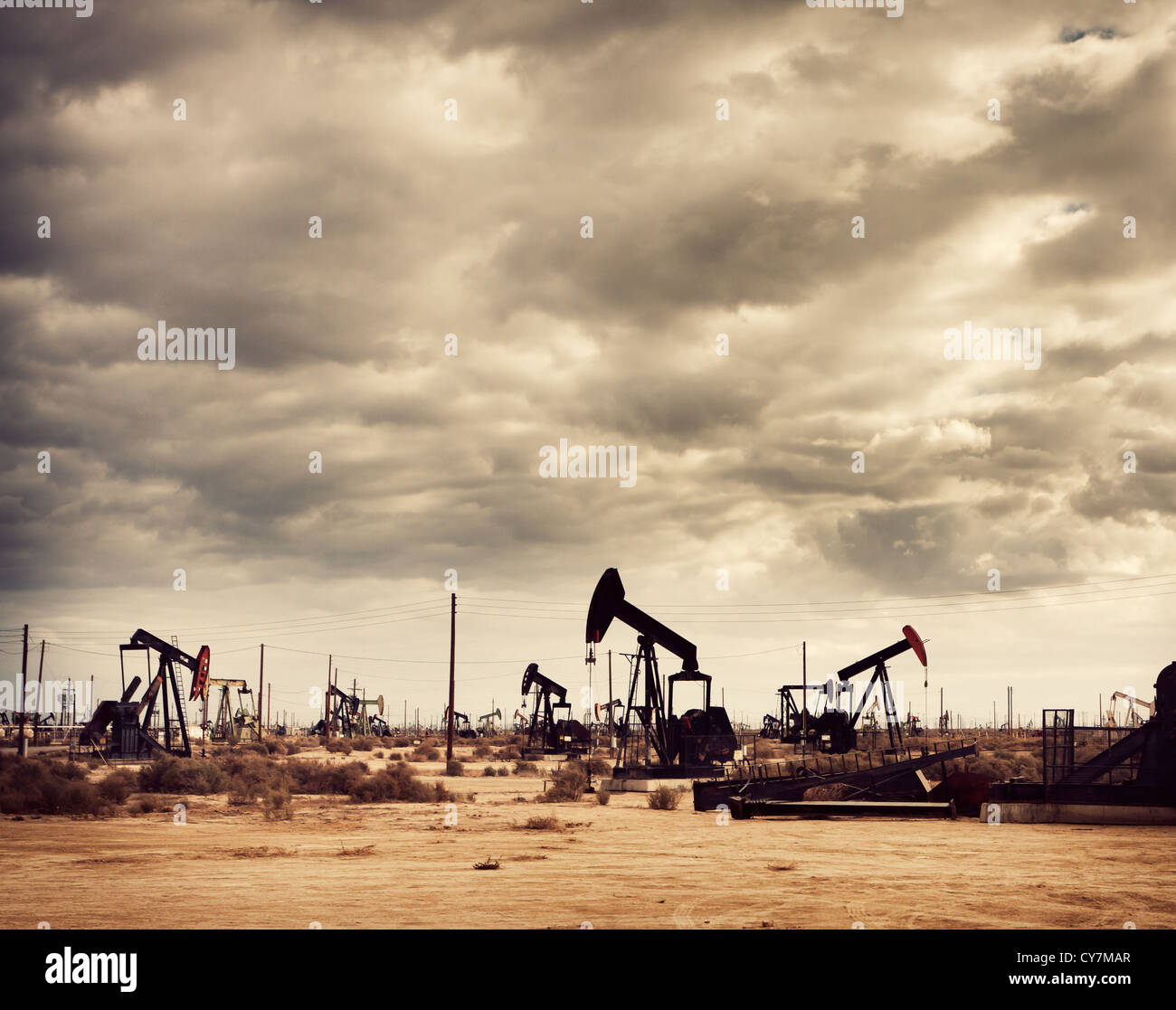 Oil Field in Desert, Oil Production Stock Photo Alamy