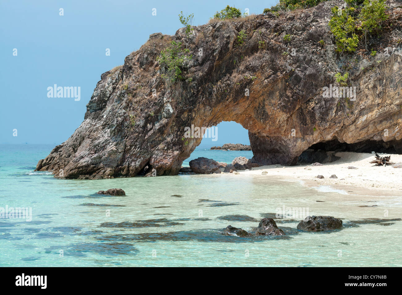 Arch of Rock and Clear blue sea,Lipe island Satun,Thailand Stock Photo ...