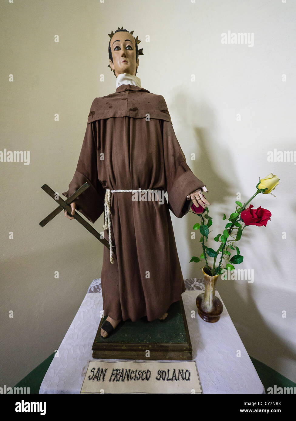 Antique wooden carved santo statue of San Franciso Solano, Saint Franciso  Solano, in the Dominican nuns home in Areguá, Paraguay Stock Photo - Alamy