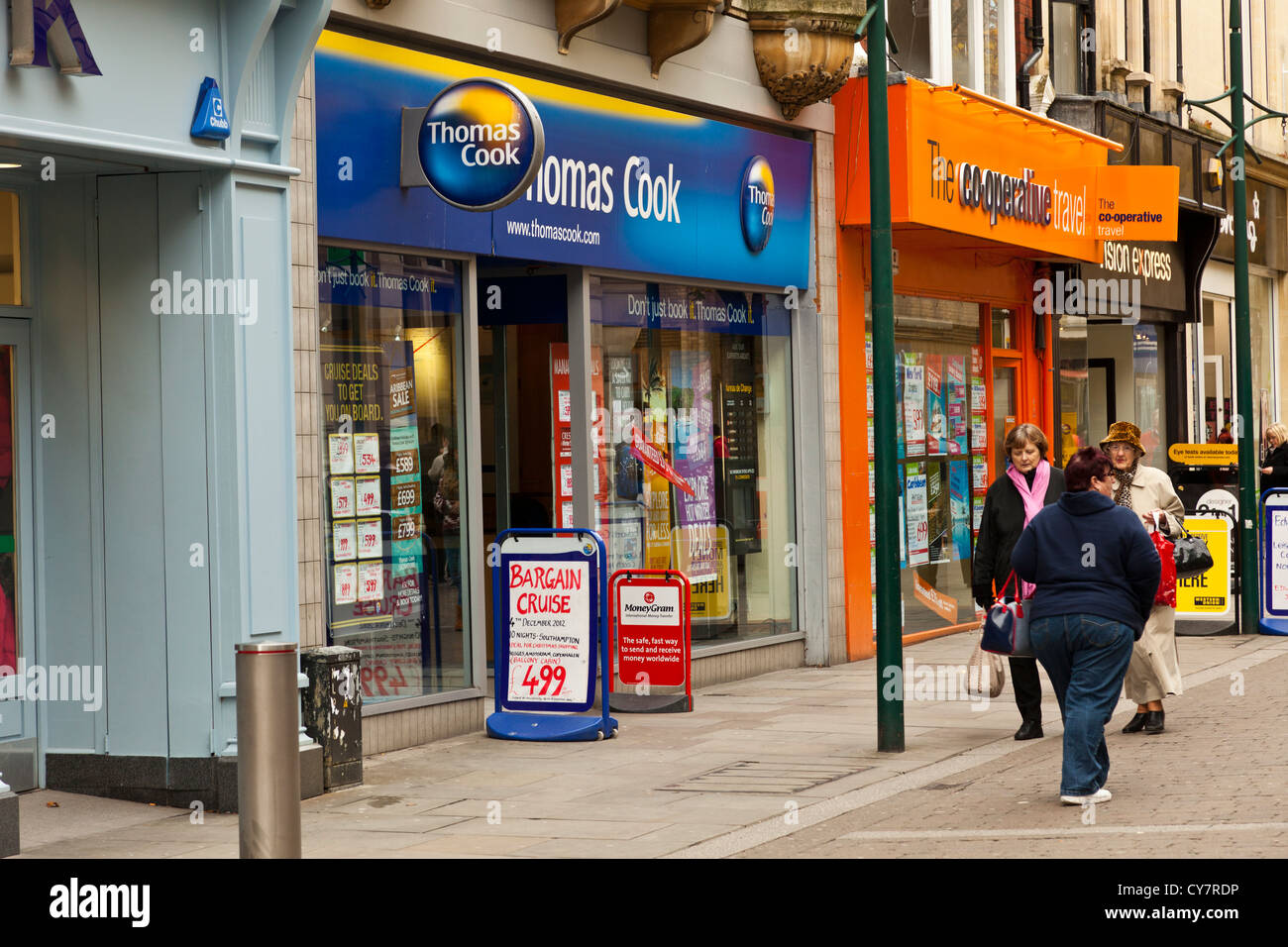 Thomas Cook travel agents retail branch, Commercial Street  Newport Wales UK. Stock Photo