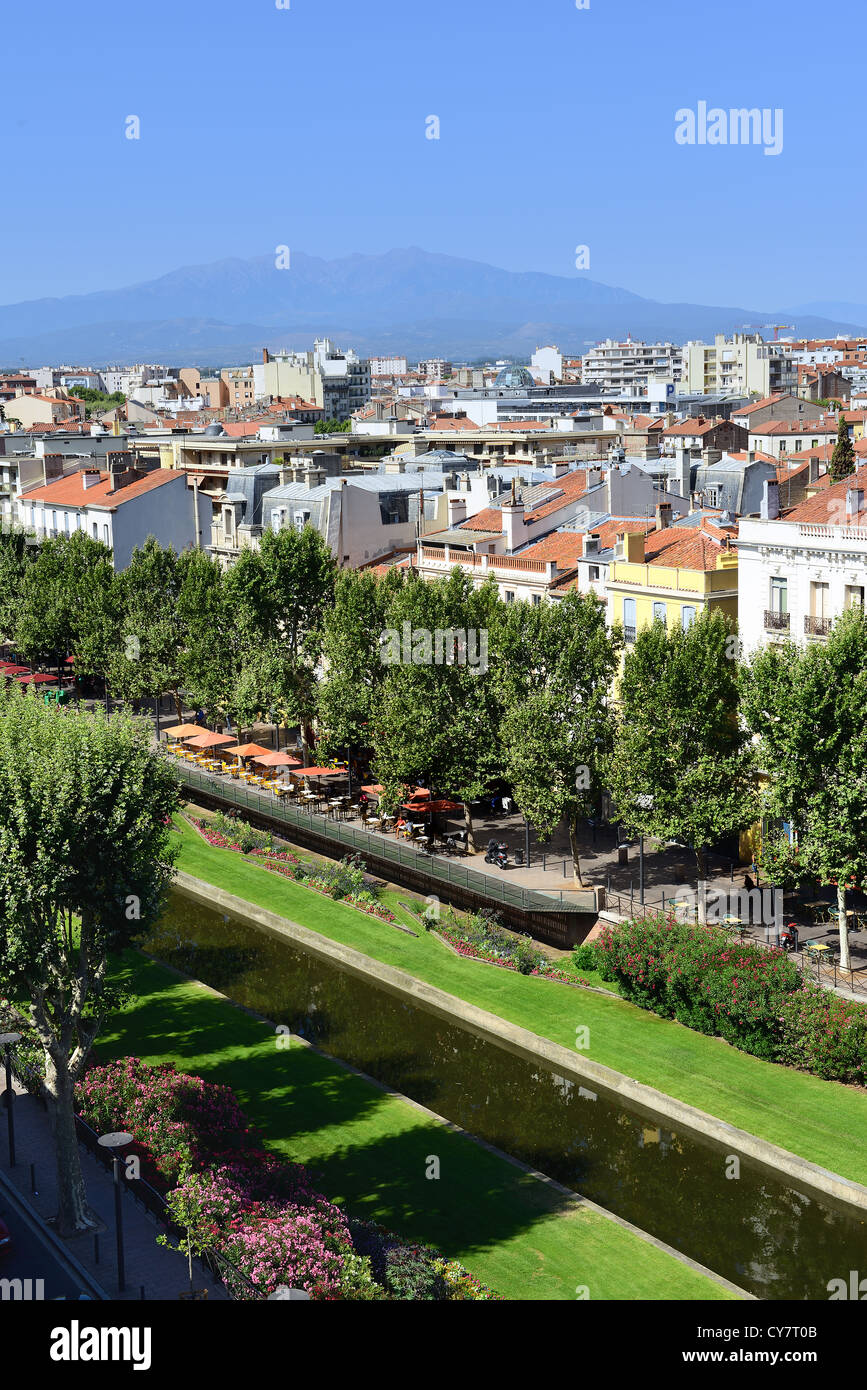Perpignan city in south of France, Languedoc Roussillon Stock Photo