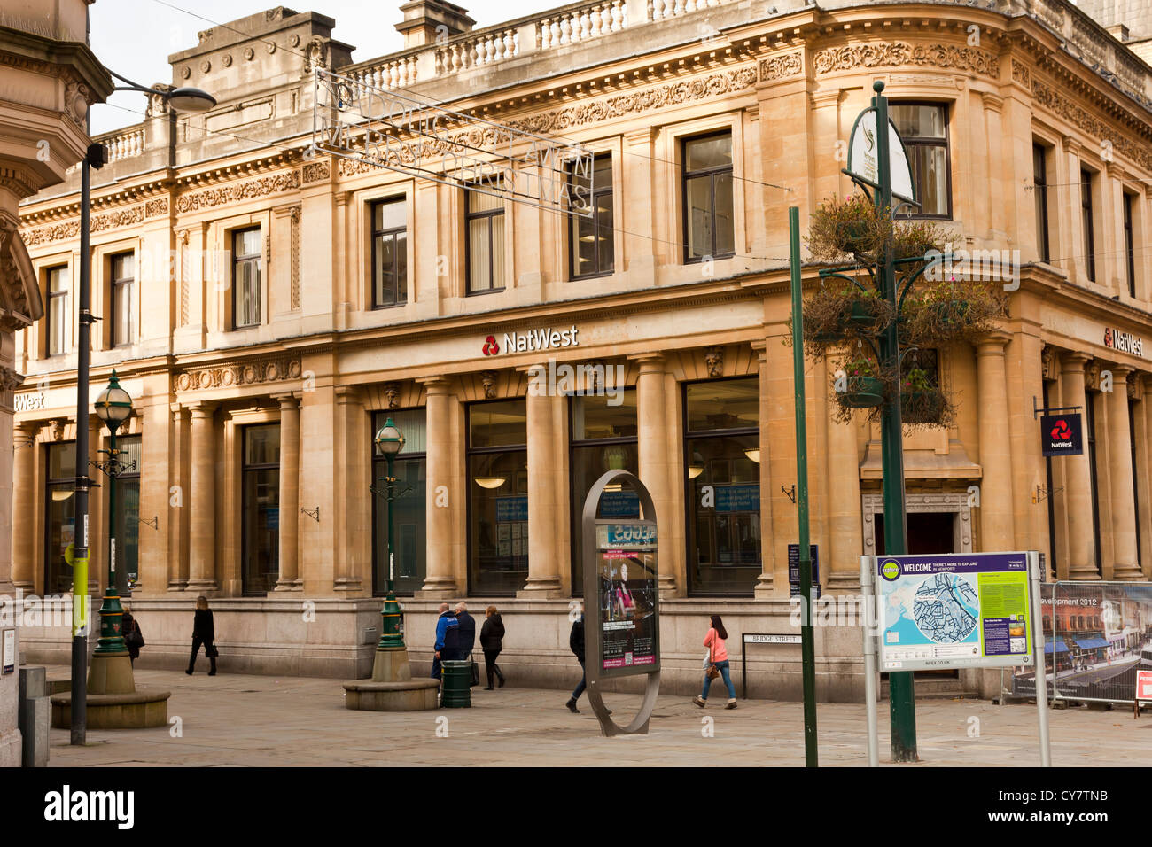 Natwest bank traditional city center branch, Newport, Wales, UK. Stock Photo