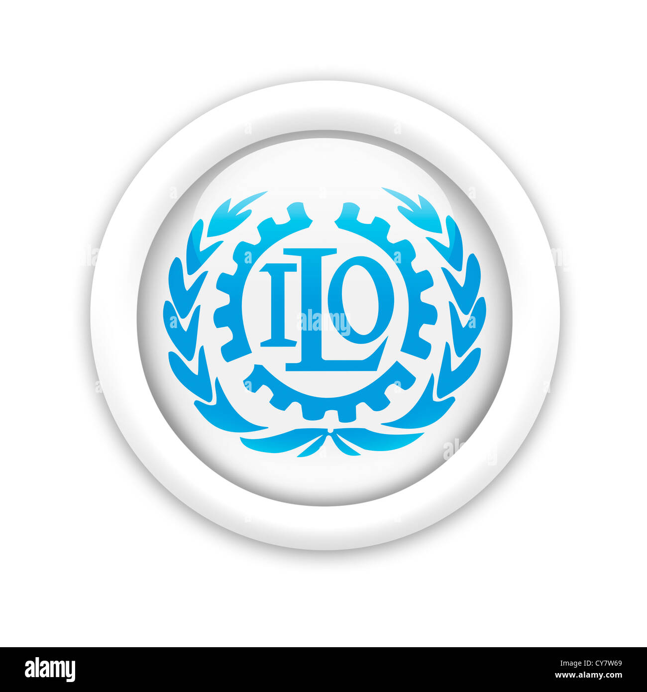 ILO / International Labour Organization logo symbol flag Stock Photo - Alamy