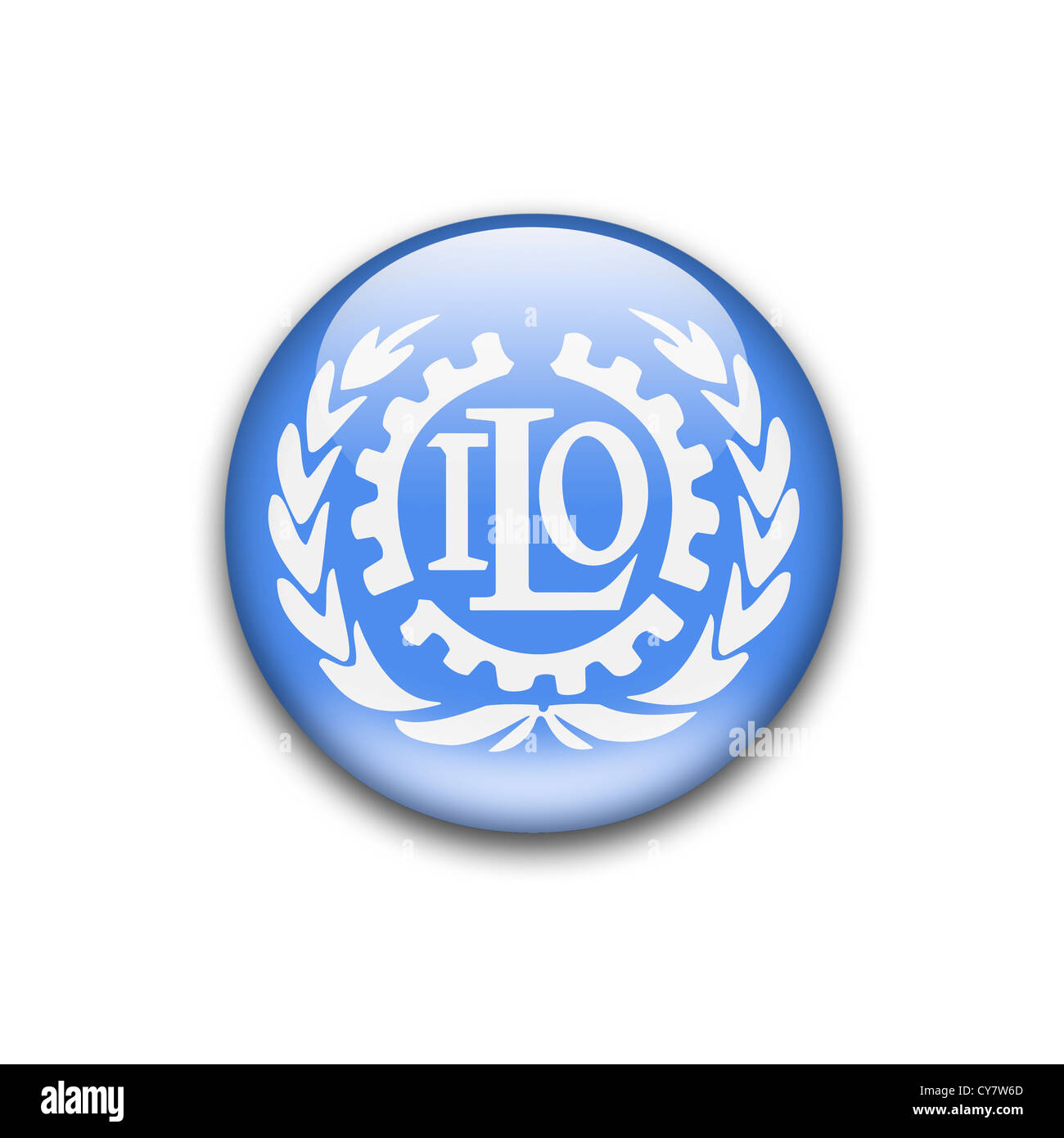 ILO / International Labour Organization logo symbol flag Stock Photo