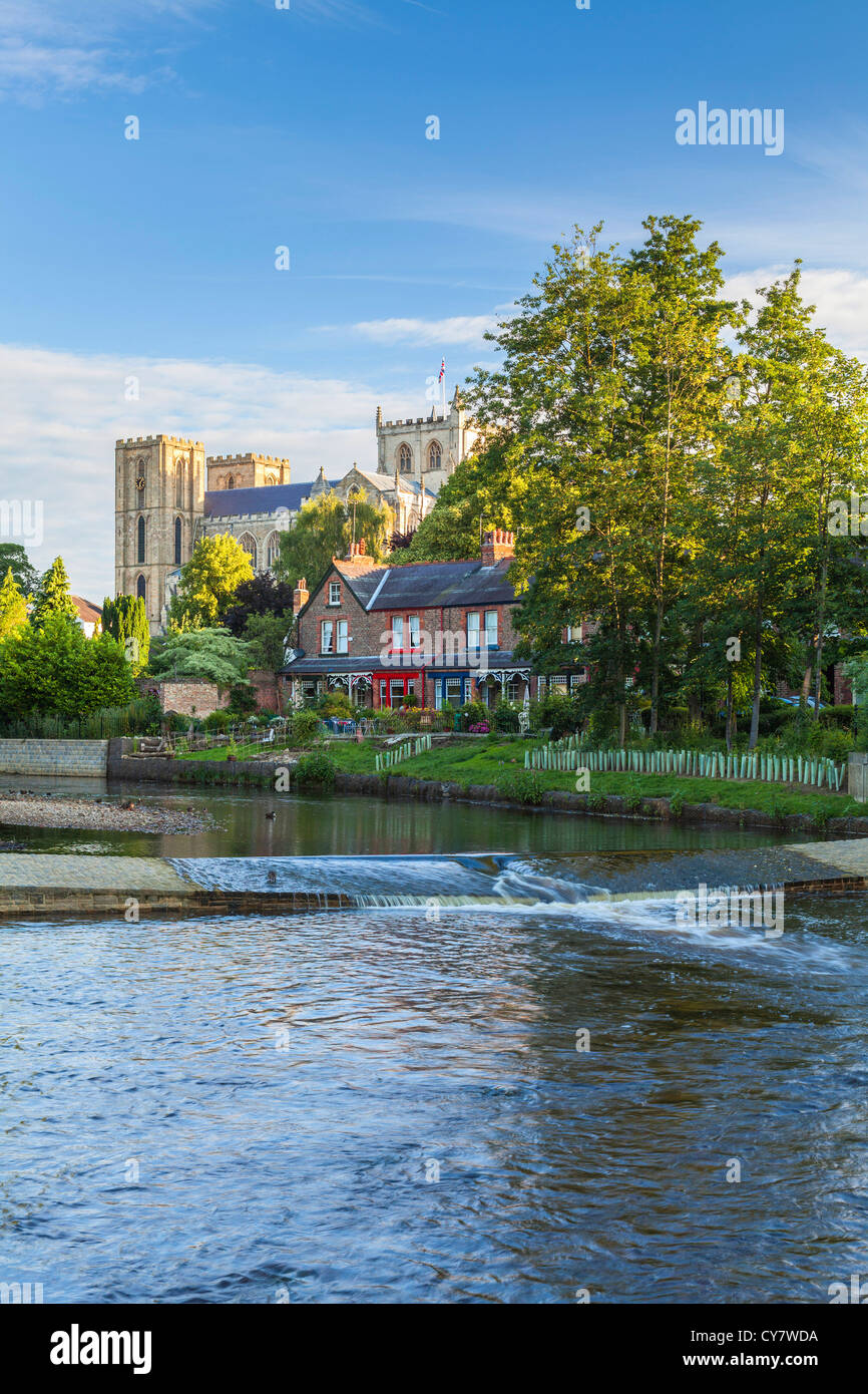 Ripon Cathedral from the river Skell, North Yorkshire Stock Photo - Alamy