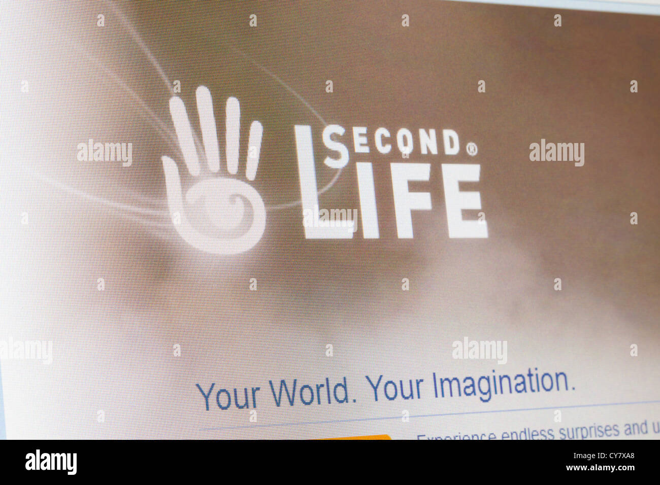 Screenshot of second life website Stock Photo