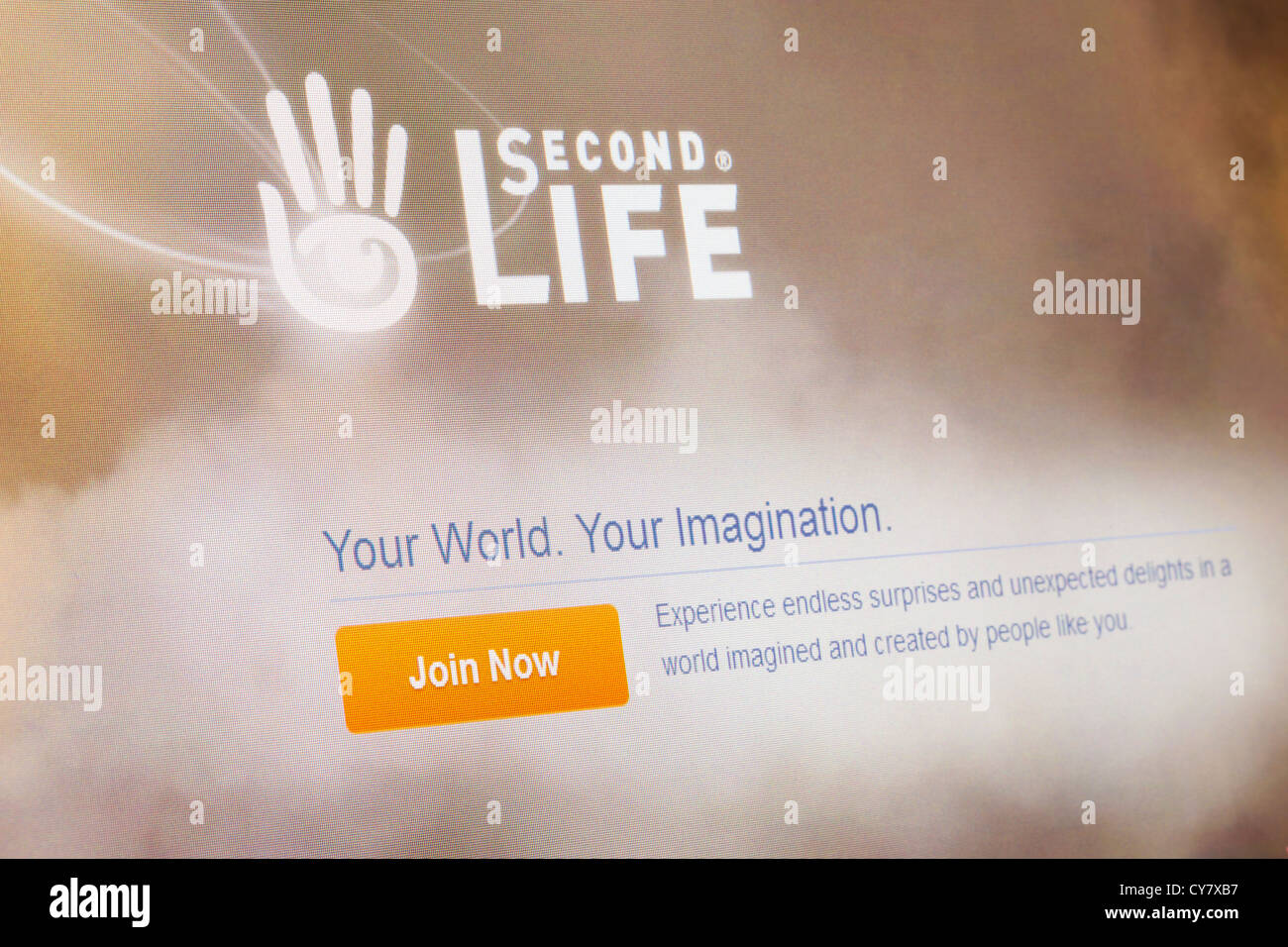 Screenshot of second life website Stock Photo