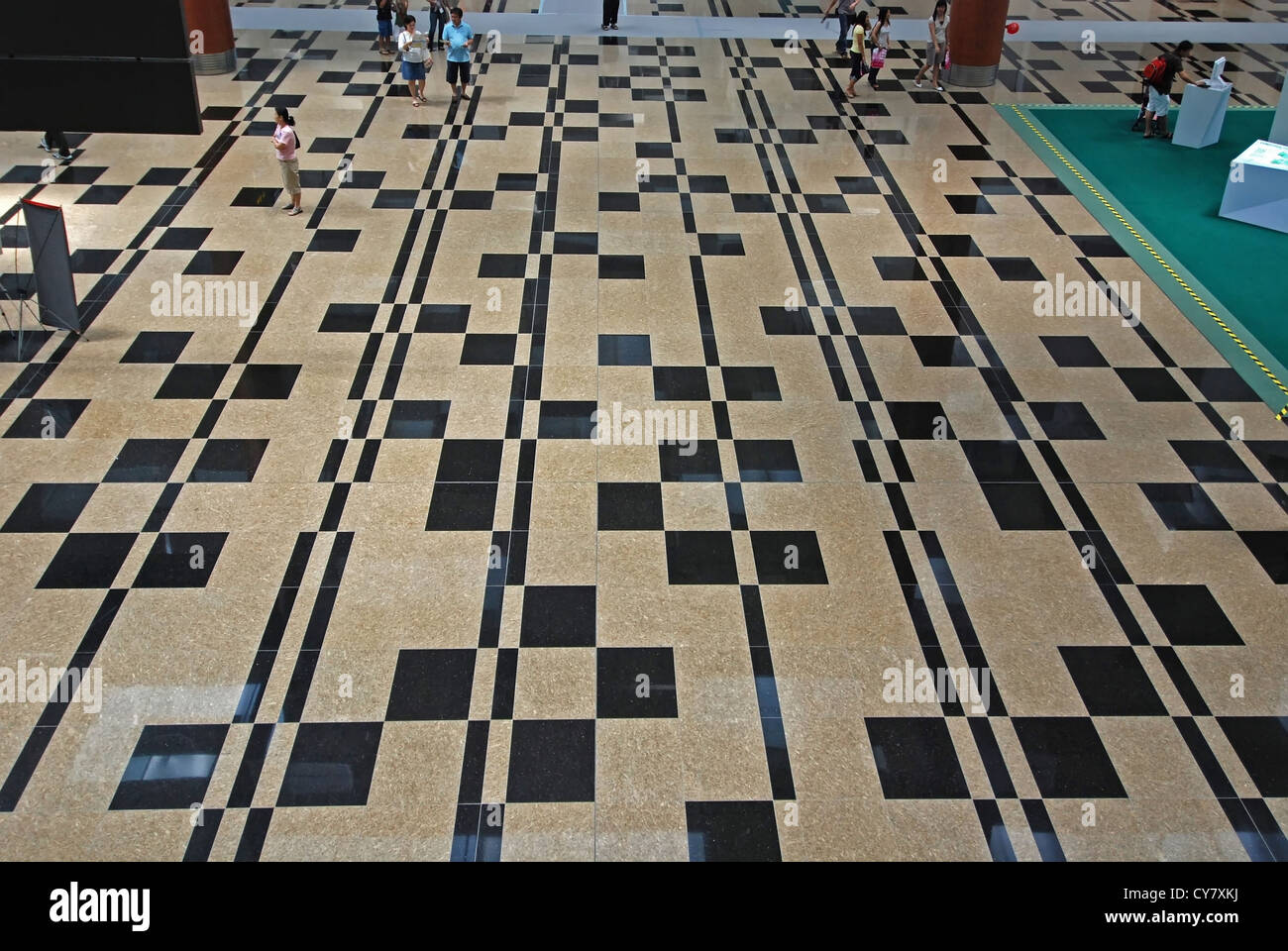 shinning floor inside the new airport Stock Photo