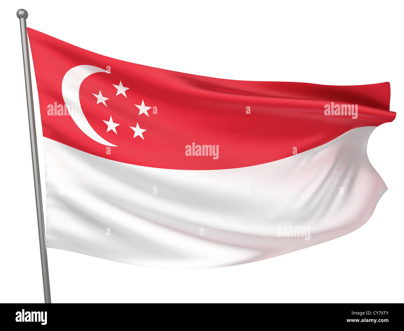 Singapore National Flag All Countries Collection Isolated Image