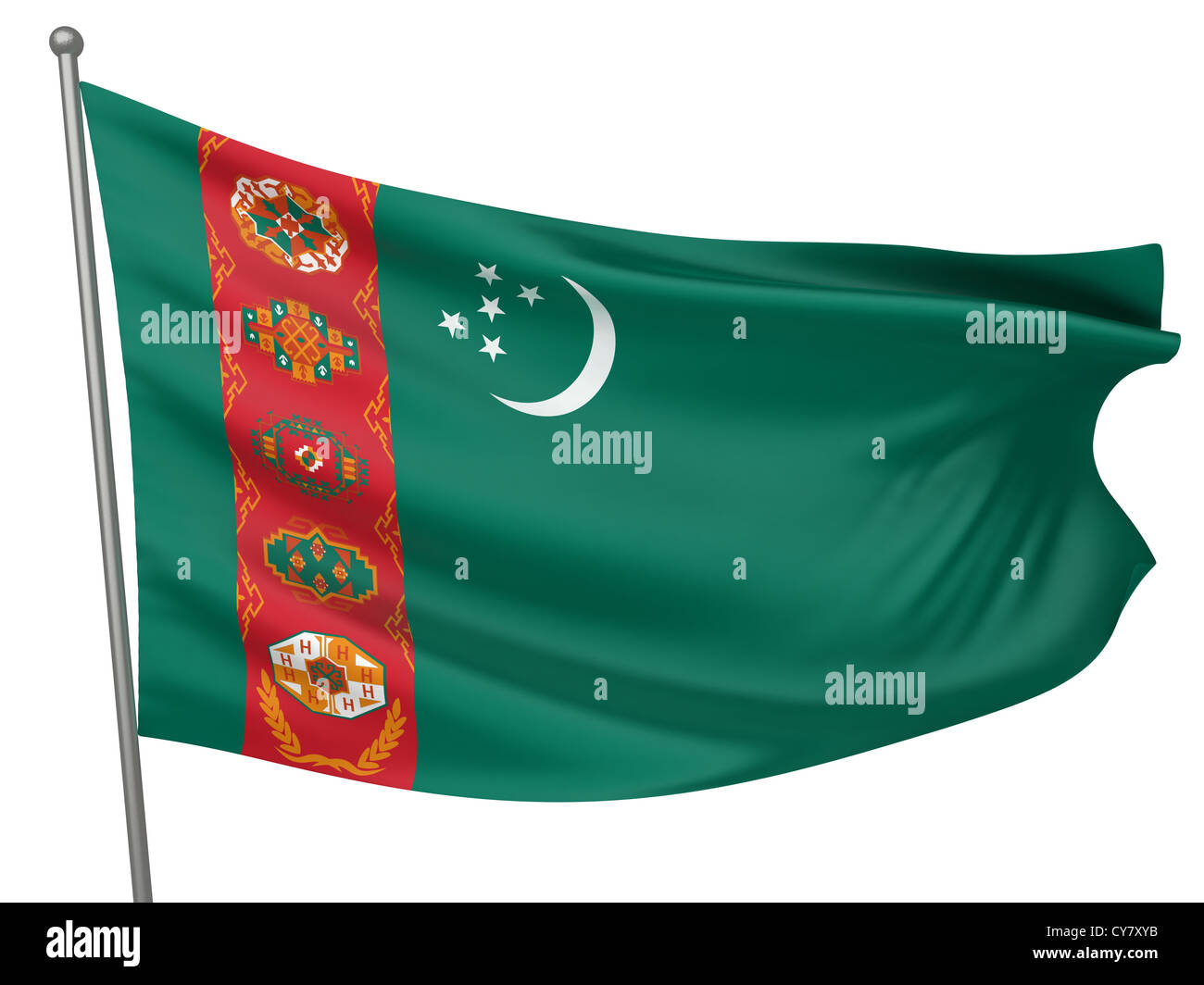 Turkmenistan National Flag All Countries Collection Isolated Image turkmenistan-national-flag-all-countries-collection-isolated-image