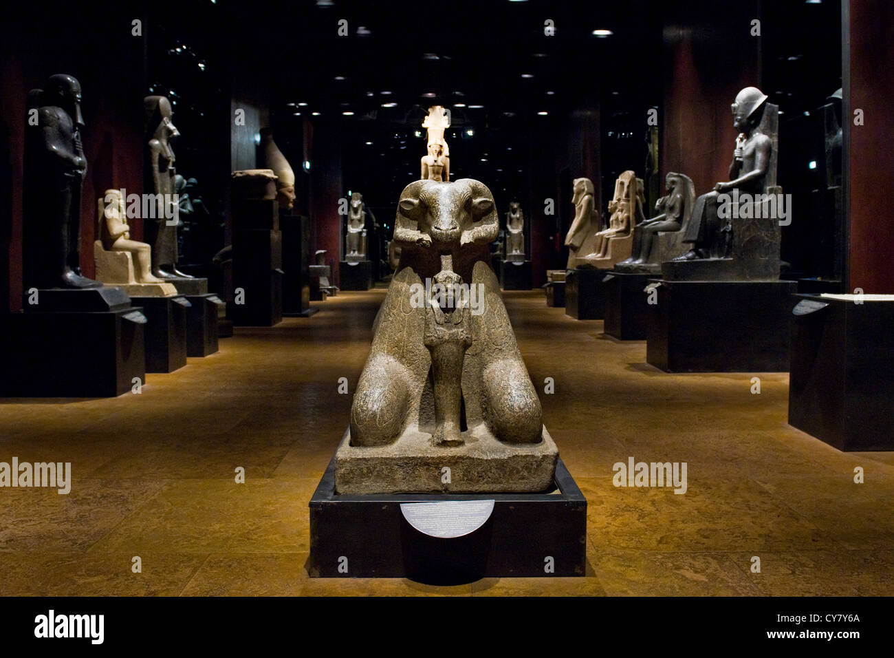 Italy, Piedmont, Turin, Egyptian Museum, Statuary room Stock Photo