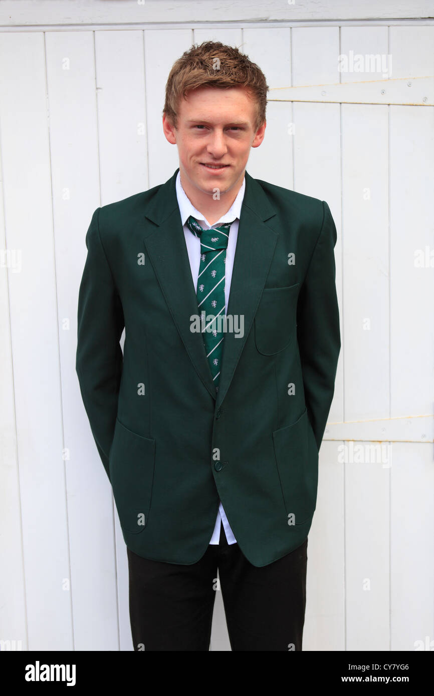 Teenage or grammar school age boy in school uniform in North Wales