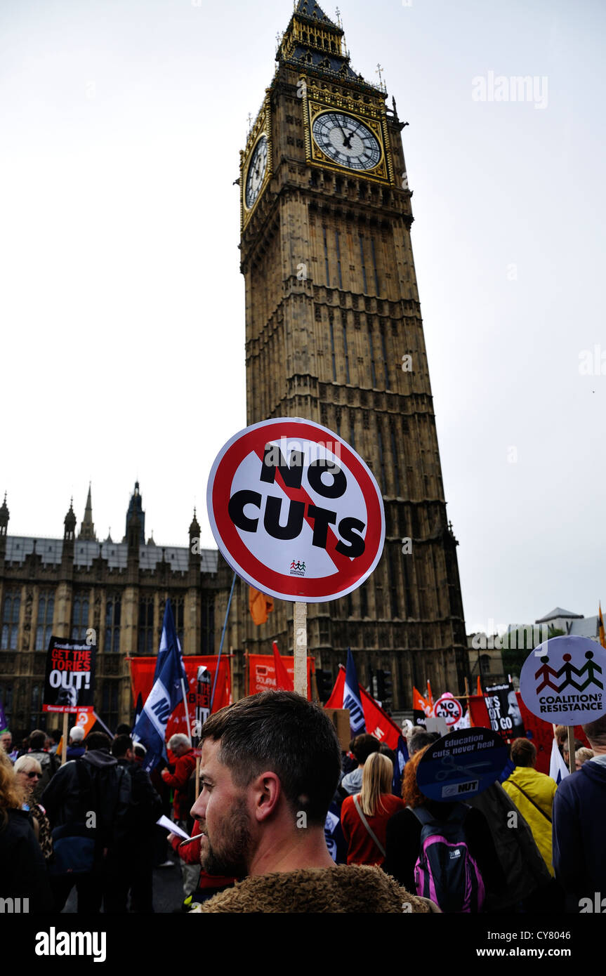 Anti Austerity March at Westminster Stock Photo