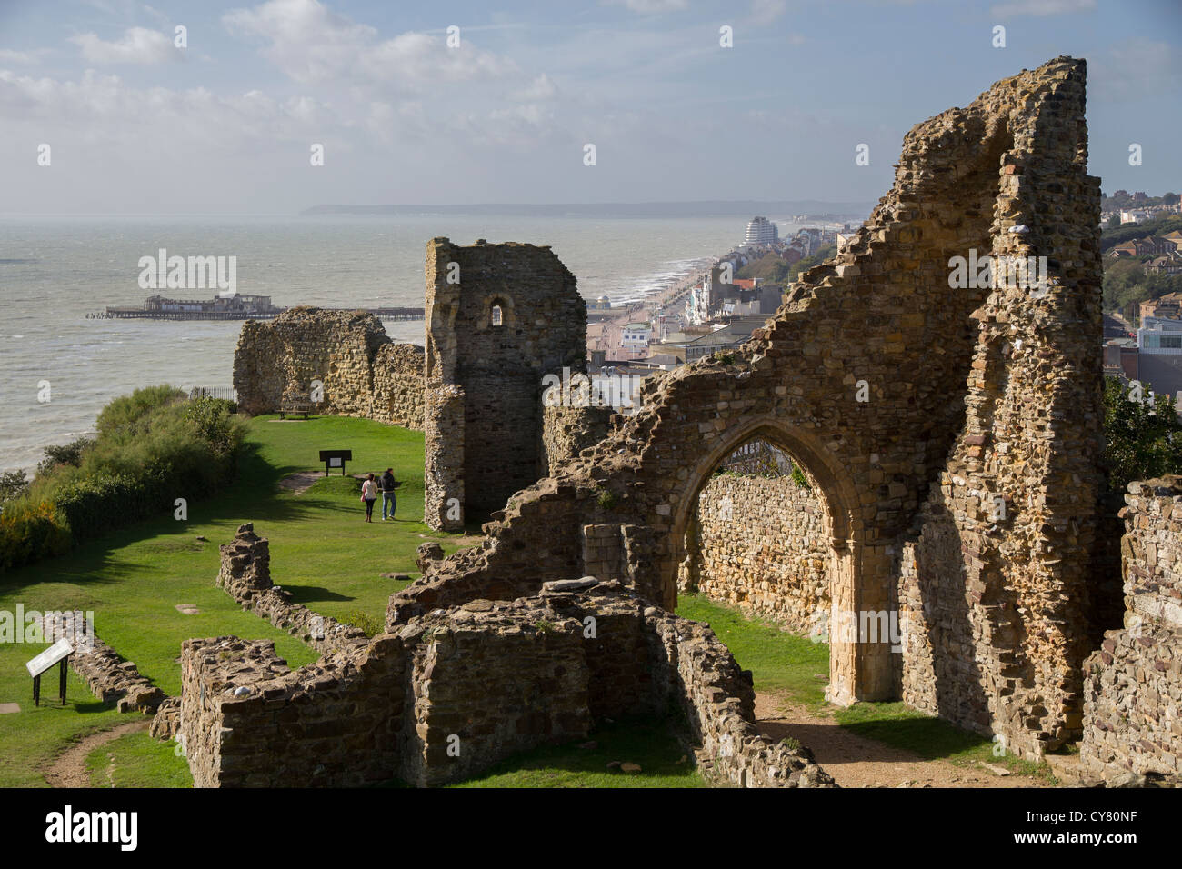 England Sussex Hastings castle Stock Photo
