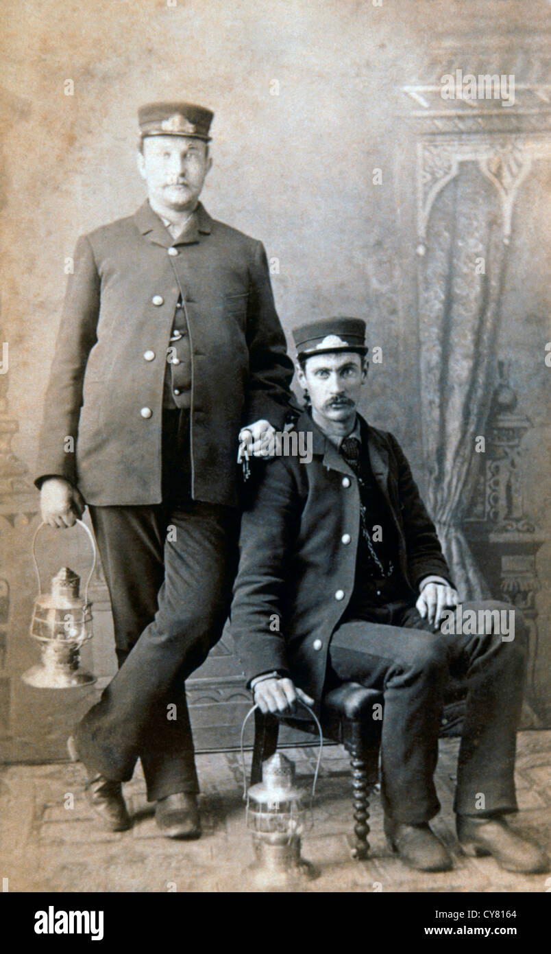 Two Railroad Conductors, Hillsboro, Ohio, USA, Albumen Photograph