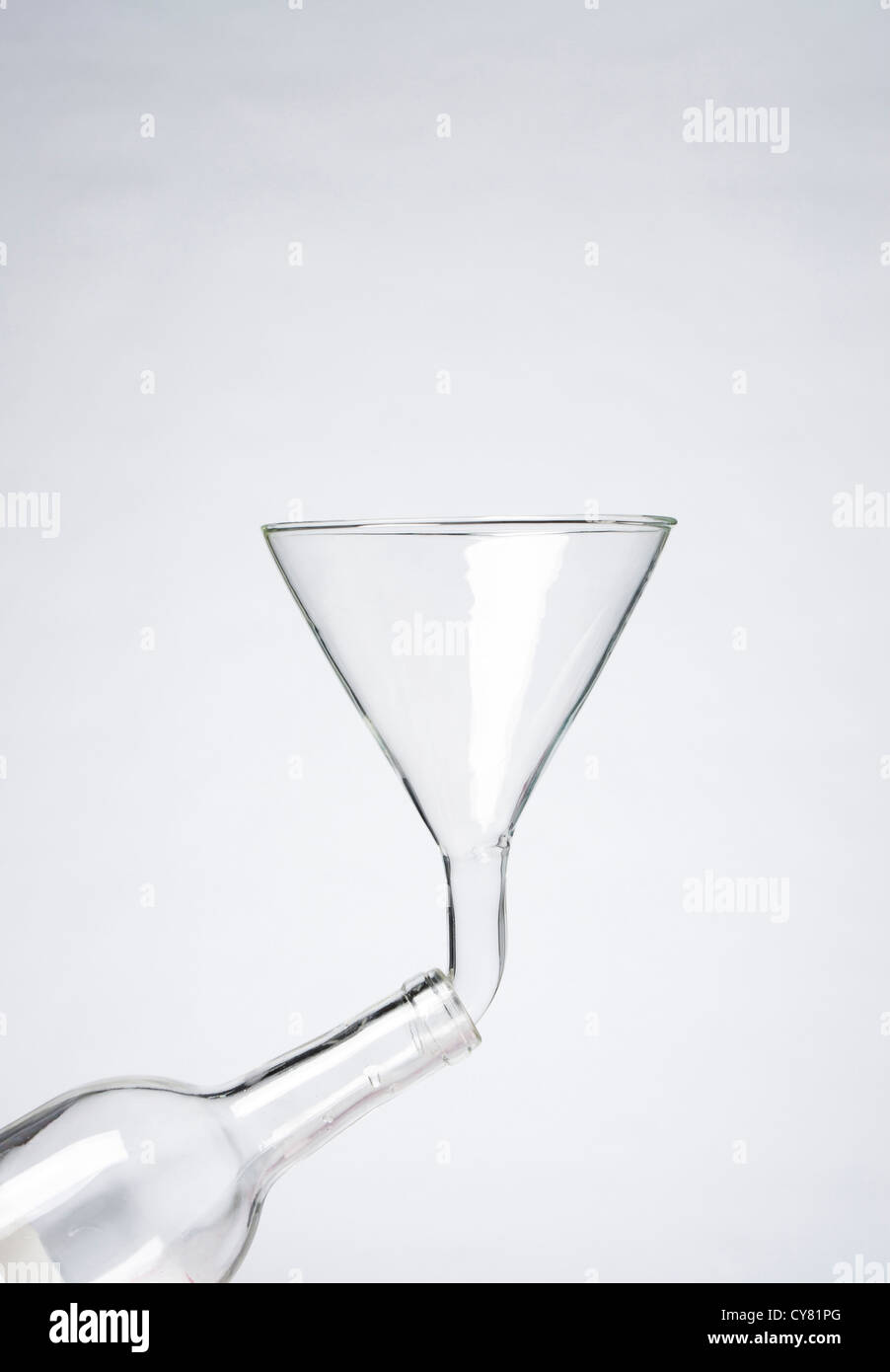 Glass Funnel in Glass Bottle Stock Photo Alamy