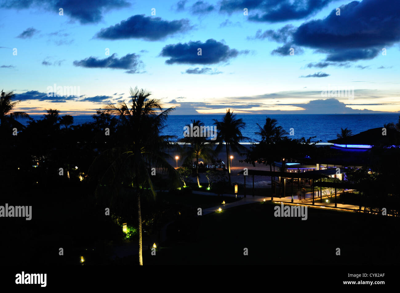 View from Shangri La hotel out to sea in Sabah, Borneo, Malaysia Stock Photo