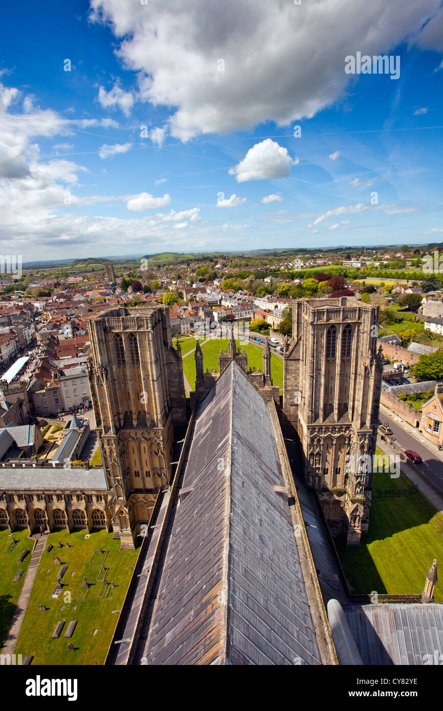 Wells somerset aerial view hi-res stock photography and images - Alamy