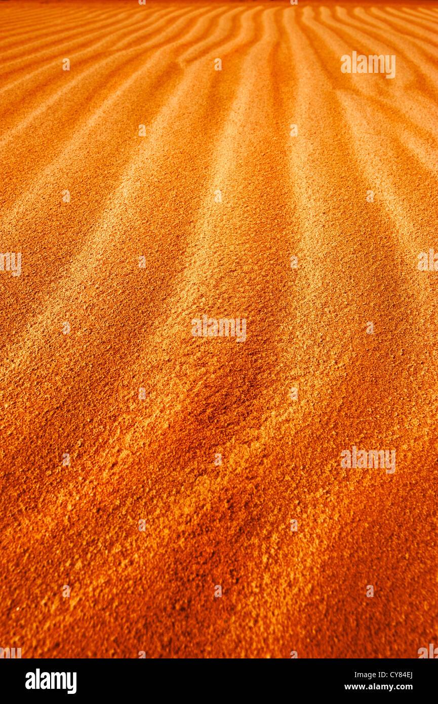Abstract texture of sand dune in desert Stock Photo