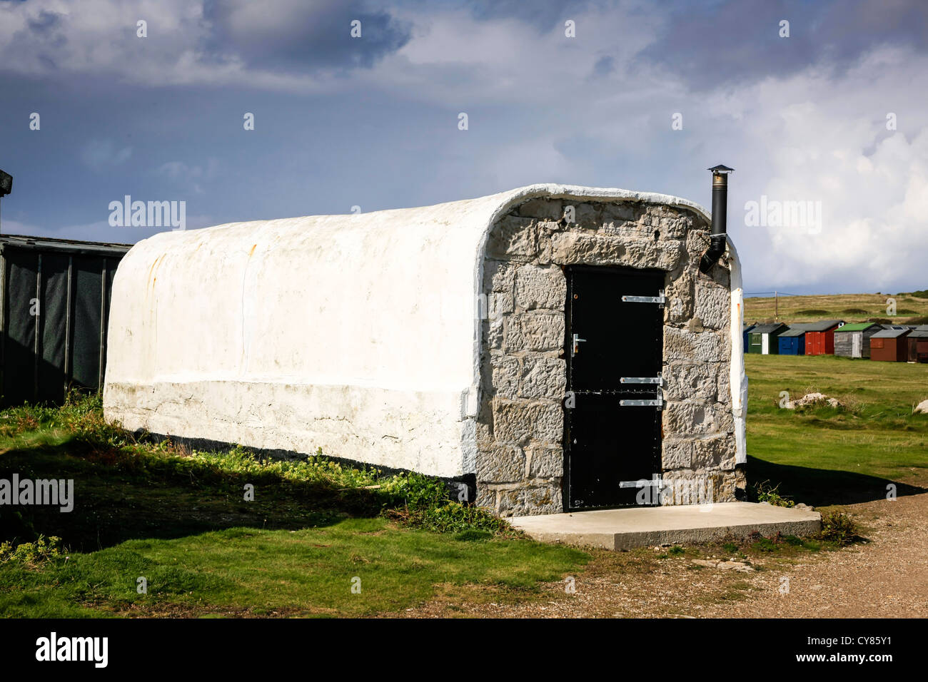 Mackerel smokehouse on the cliffs at Portland Dorset Stock Photo