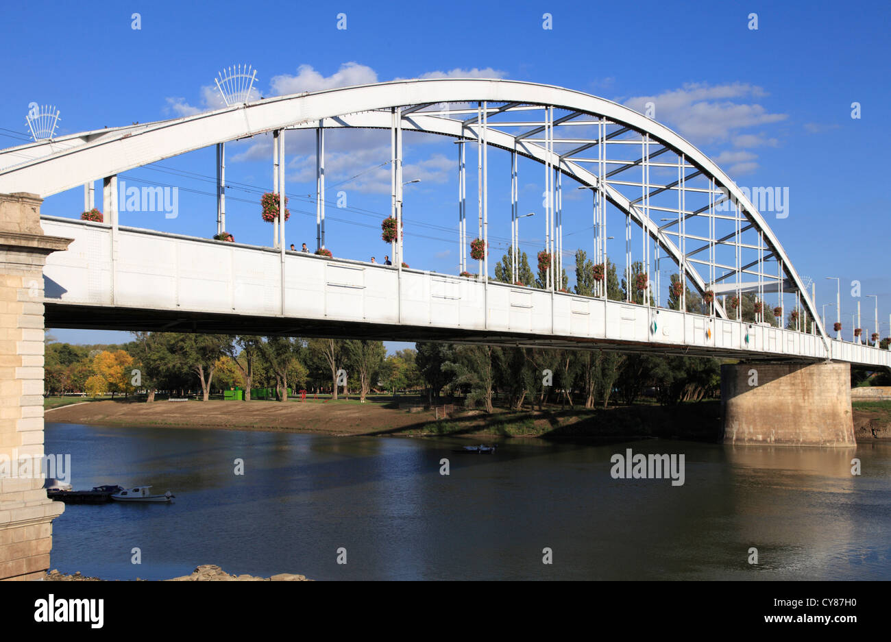 Hungary, Szeged, Tisza River, Inner City Bridge, Stock Photo