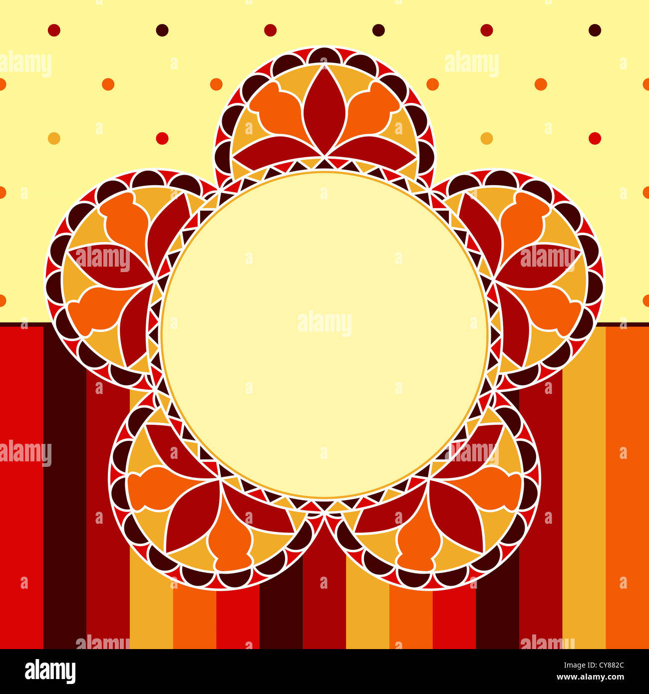 Abstract Floral background - Stained glass flowers. Vector illustration