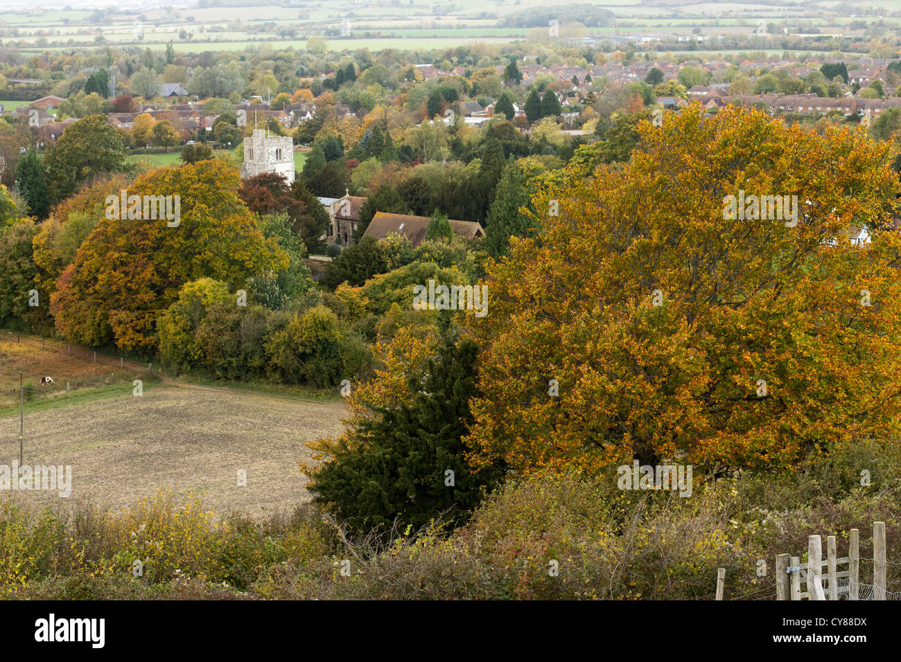 Barton le Clay from Barton hills Stock Photo Alamy