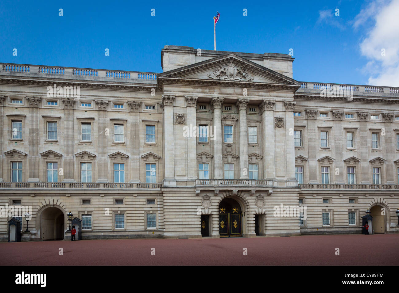 The Changing of the Guards at Buckingham Palace in London Stock Photo